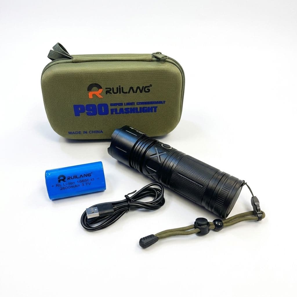 Ruilang P90 Tactical Flashlight Set - Lighting Device Designed For Illumination Purpose And Daily Lighting Routine — main product photo