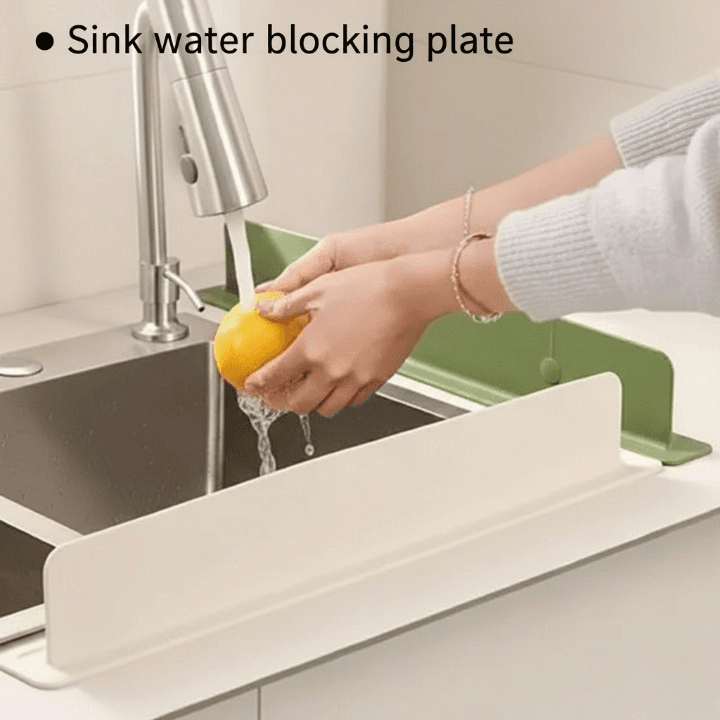 Kitchen Sink Water Splash Guard Blocking Plate Durable Strong Adhesion Easy To Use Compact Practical Choice For Preventing Splashing While Washing — main product photo