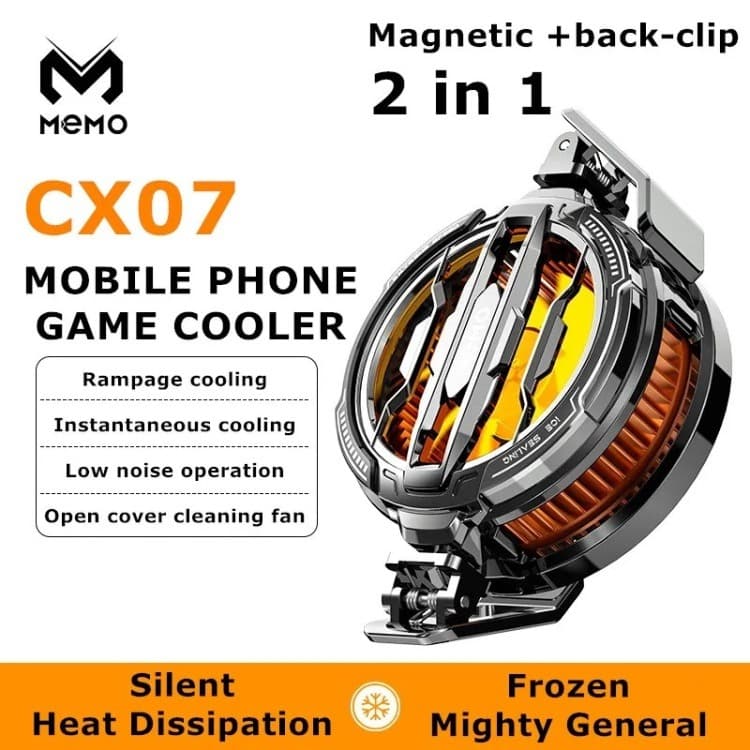 MEMO CX07 Pro Mobile Cooling Fan 25W Semiconductor Phone Cooler – Fast Cooling Gaming Radiator for Android & iPhone ~ Magnetic Support — main product photo