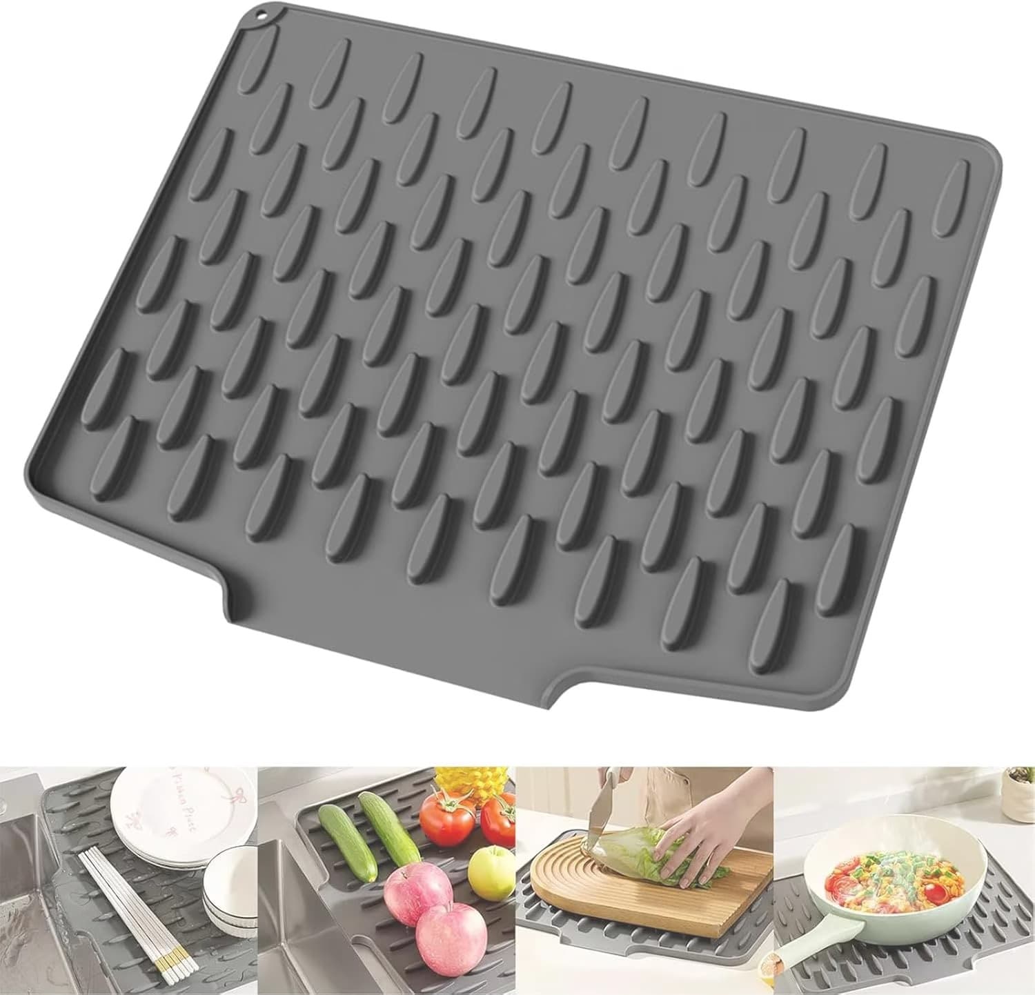 Sink Mat Black Durable Non Slip Design Protects Sink Surface Prevents Scratches And Keeps Kitchen Clean Size 26x32cm — main product photo
