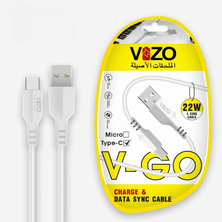 Vizo V-Go 22W Fast Charging Type-C Data Cable | Best Quality Type Fast Charging Cable | 22W Fast Charging Cable | Charging Pin - Charging Lead For Mobile Phone — main product photo