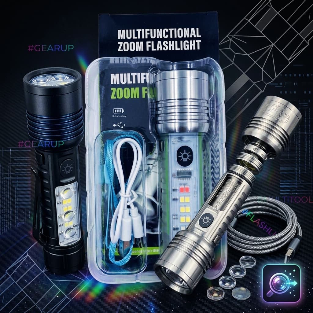 Lot Imported USB Rechargeable Flashlight — main product photo
