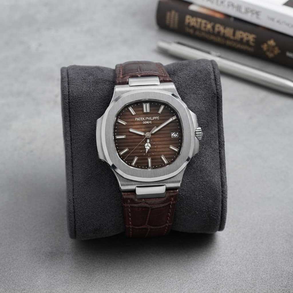 Patek Philippe Inspired Leather Strap Watch - Timepiece Accessory Designed For Wrist Timekeeping And Daily Fashion Routine — main product photo