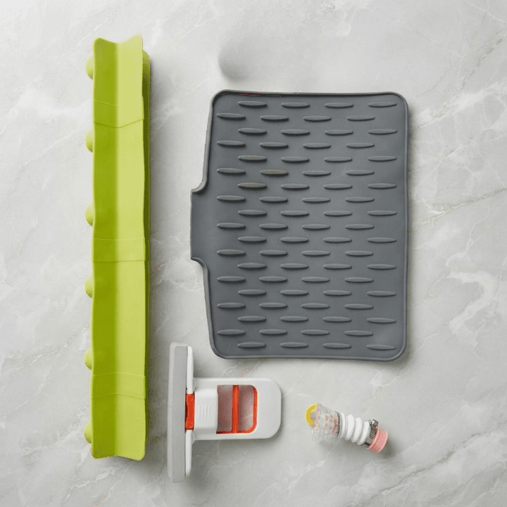 Pack Of 4 Kitchen And Cleaning Combo Deal Sink Mat Splash Guard Mini Mop Faucet Shower Extension Practical Household Set — main product photo