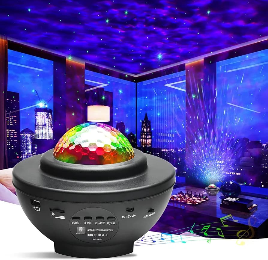 LED Night Light Starry Sky Projector with Bluetooth Speaker & Remote — main product photo