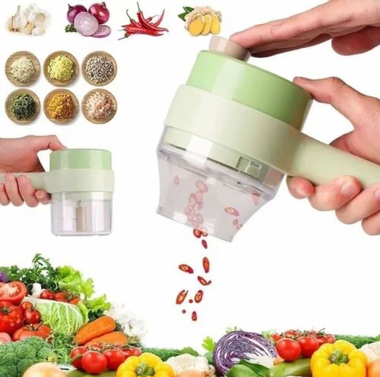 Electric Handheld Vegetable Cutter Slicer Multifunctional Food Chopper Compact Durable And Easy To Use Kitchen Tool — main product photo