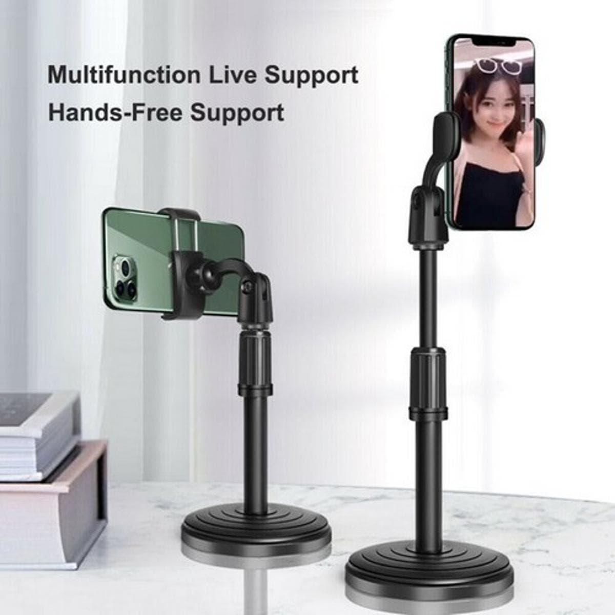 Multifunction Mobile Tripod Stand Mini Tripod Stand Mobile Holder Adjustable Height & Angle Phone Holder — main product photo