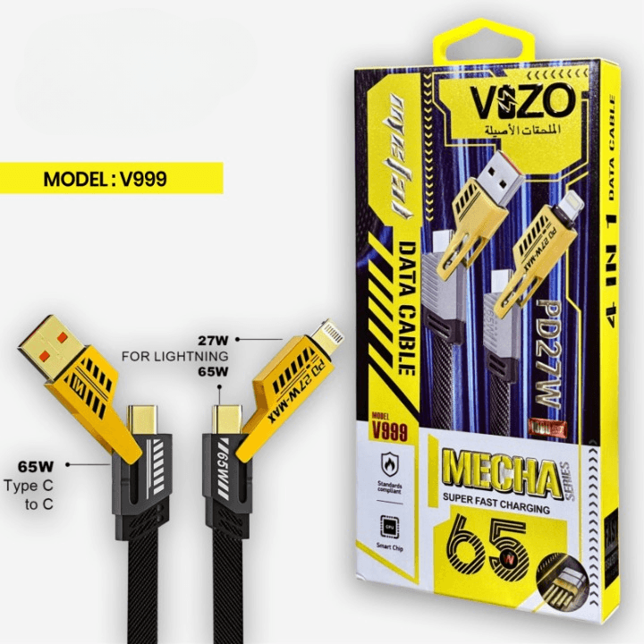 V999 5-in-1 Ultra Fast Multi-Mode Cable | Best Quality Cable For Multiple Devices | Charging Cable | Data Cable | Mobile Phone Cable | 5 in 1 Cable — main product photo