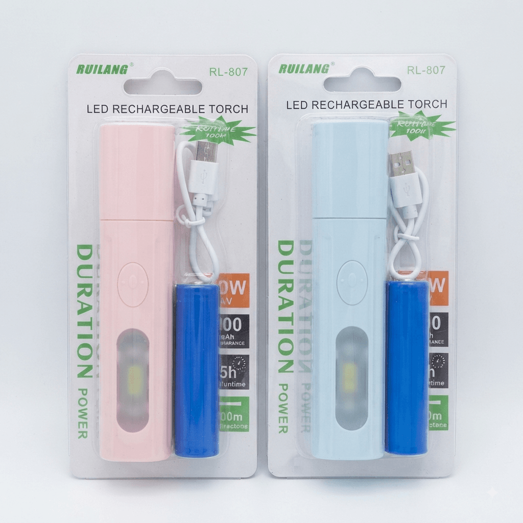 Ruilang RL-807 LED Rechargeable Flashlight - Lighting Product Designed For Illumination And Daily Lighting Routine (Random Color) — main product photo