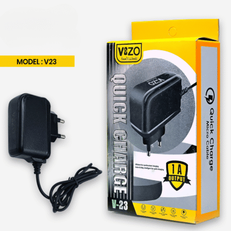 V23 – Simple Micro USB Charger with Built-in Cable | Best Quality Charger Android - Vizo V23 Charger - Mobile Phone Charger ( Random Color ) — main product photo