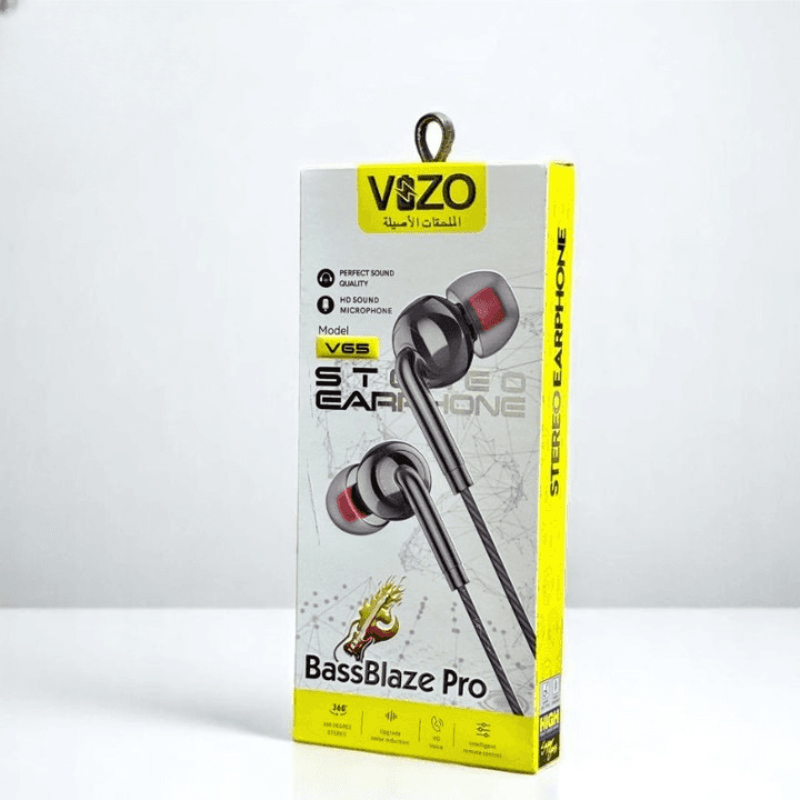 V65 Blaze Pro – Wired Stereo Earphones | Best Quality Hand Free | Hands-Free For Mobile Phone | Headphone - Earphones — main product photo