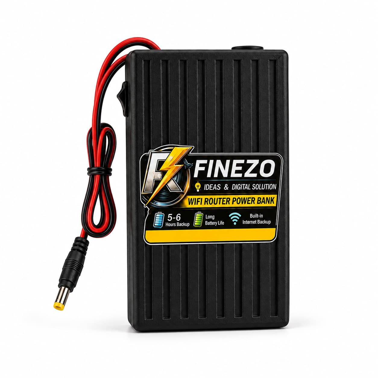 Finezo WiFi Router Power Bank 12V 6000mAh – 5-6 Hours Backup Mini UPS for WiFi Router & Modem – Portable Power Backup for Internet During Load Shedding — main product photo