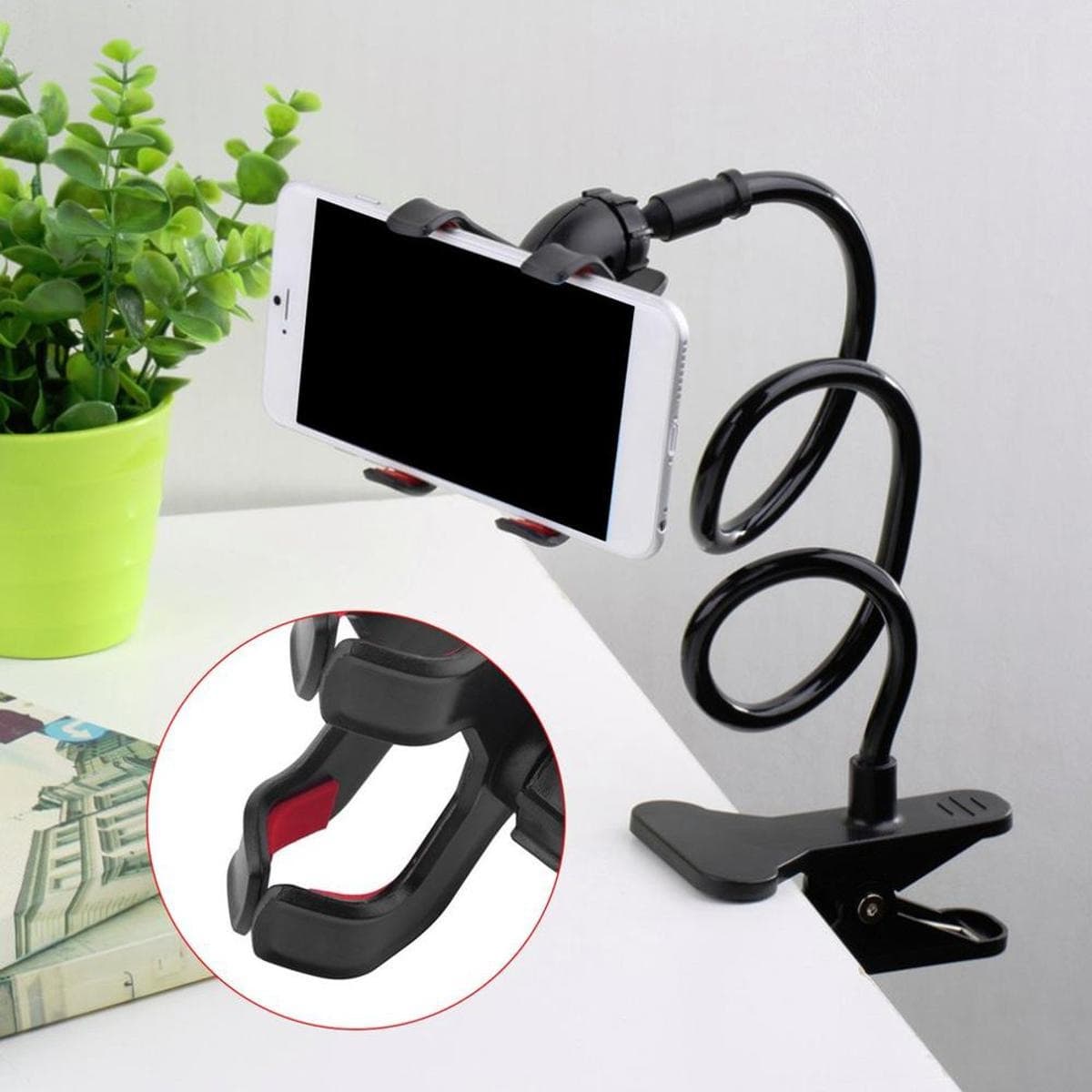High Quality Mobile Phone Stand | 360° Rotating Flexible Holder | Powerful Grip Bedside Lazy Snake Stand | Random Colour — main product photo