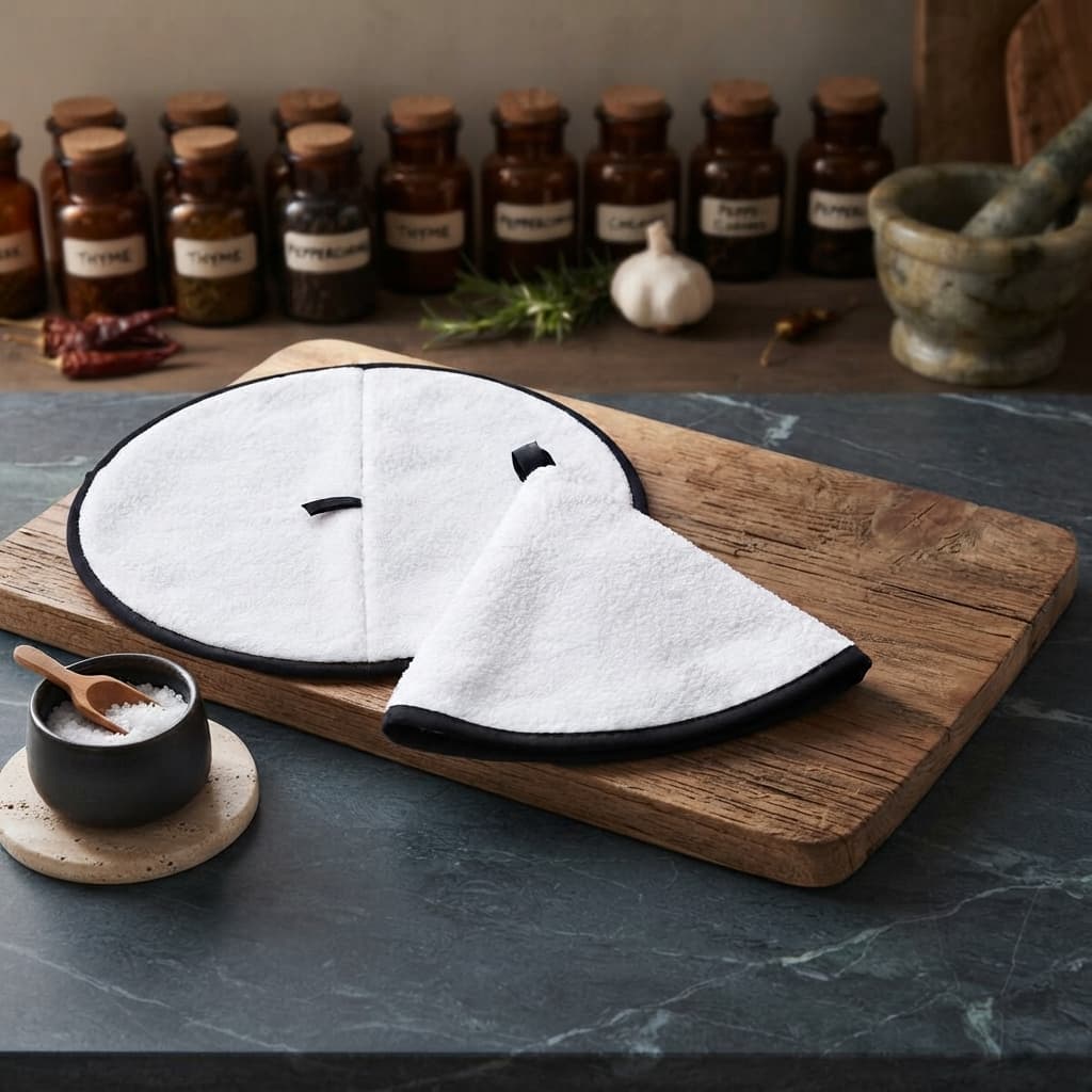 Premium Round Kitchen Towel With Hanging Loop Soft Absorbent Durable Design Perfect For Everyday Kitchen Use | Random Color — main product photo