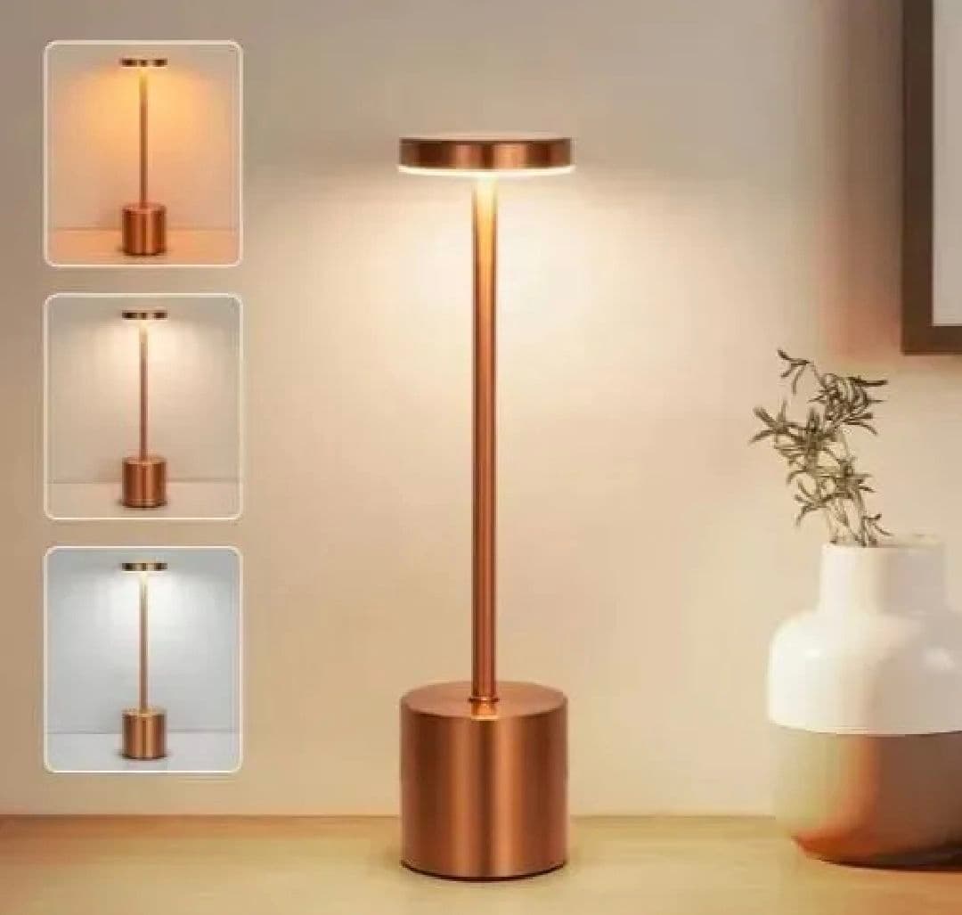USB Rechargeable LED Night Light Desk Lamp 3 Color Touch Sensor Metal Table Lamp Random Colour Compact Portable Design For Home And Office (Colour Random) — main product photo