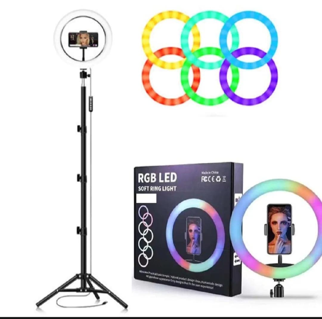 RGB Ringlight 26 CM MJ26 With Mobile Holder Adjustable Lighting For Photography Video Recording Makeup And Live Streaming — main product photo