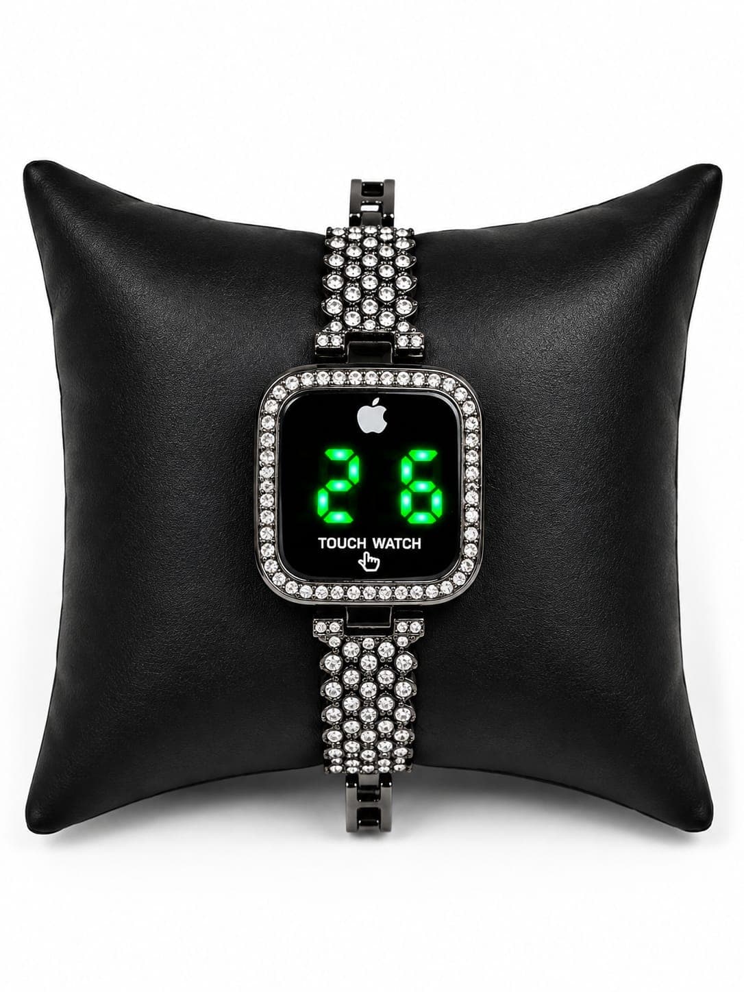 Elegant Female Touch Screen LED Watch With Sparkling Stones Stylish Alloy Construction Trendy Formal And Casual Daily Wear — main product photo