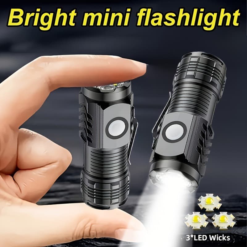 Bright Mini Flashlight with 3 LED Wicks Perfect for Emergencies Outdoor Activities — main product photo