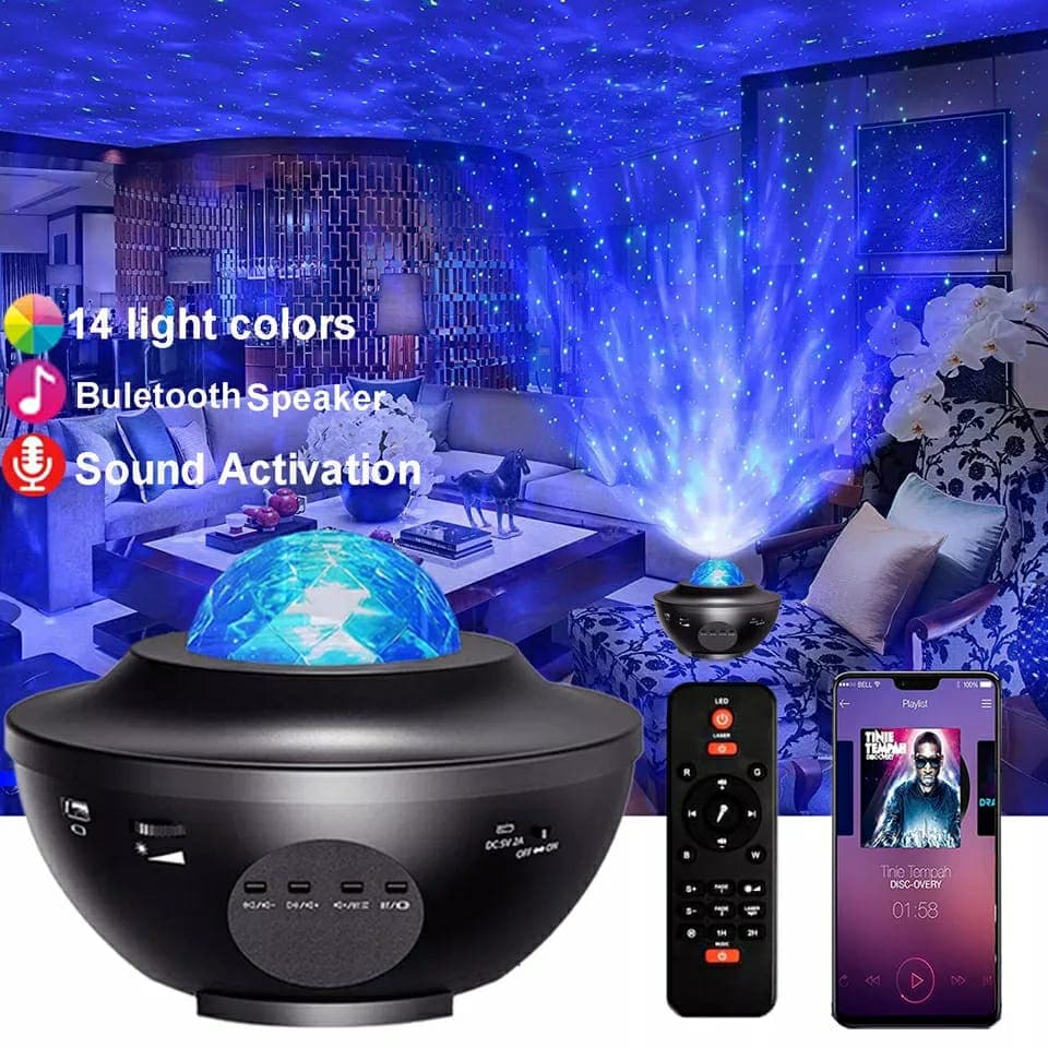 Colorful Starry Sky Galaxy Projector Nightlight Child Bluetooth USB Music Player Star Night Light Romantic Projection Lamp Gifts with remote — main product photo