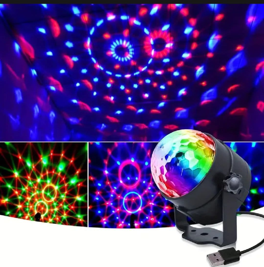 Magic Disco Party Light Sound Activated Rotating LED Disco Ball With Multi-Color Lighting And USB Connectivity For Parties And Events — main product photo