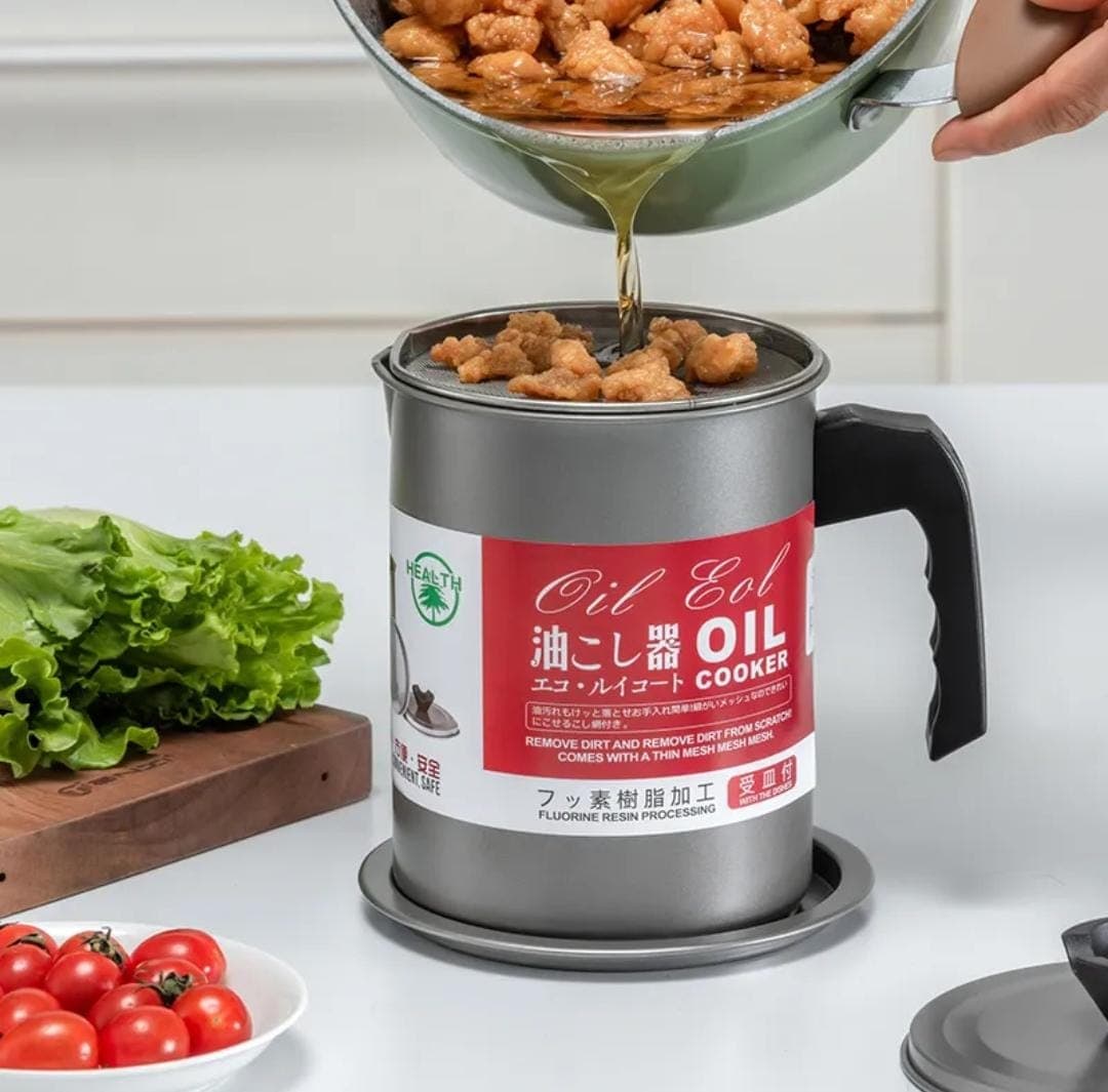 Kitchen Oil Filter Pot 1.4 Liter - Kitchen Accessory Designed For Oil Filtration And Daily Cooking Maintenance Routine — main product photo
