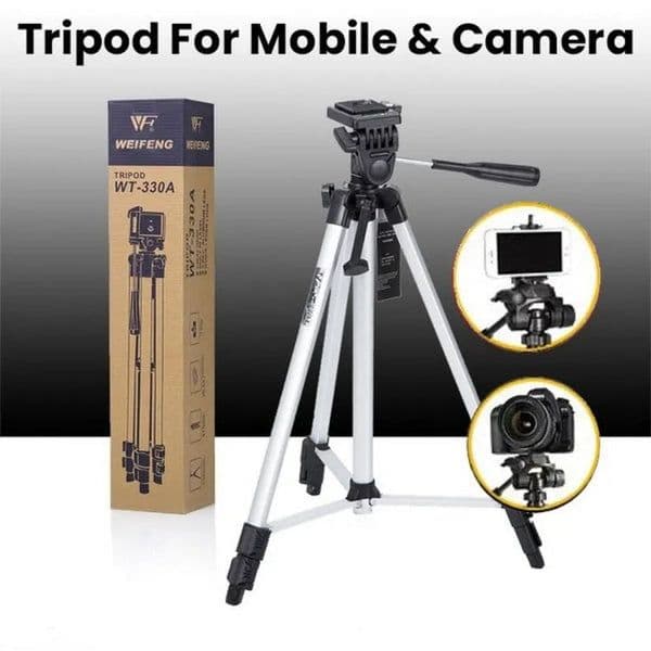3-in-1 Professional Camera & Mobile Tripod Stand – Adjustable & Foldable — main product photo