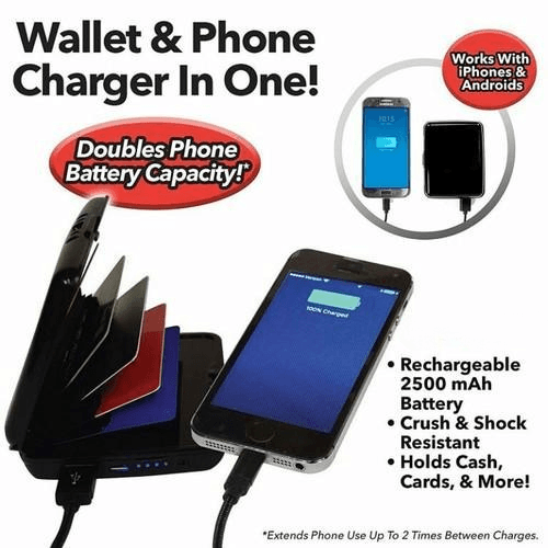 E-Charge Wallet Deluxe Portable Mobile Charger Power Bank And Credit Card Case — main product photo