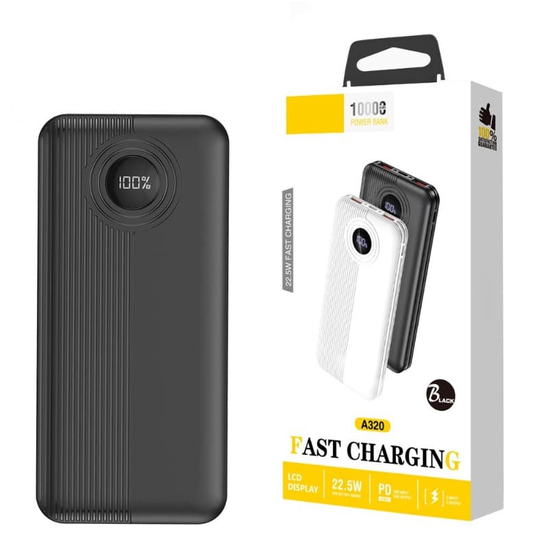 Aspor A320 Power Bank 10000mah 22.5w Fast Charging With Display - Electronic Device Designed For Power Backup — main product photo