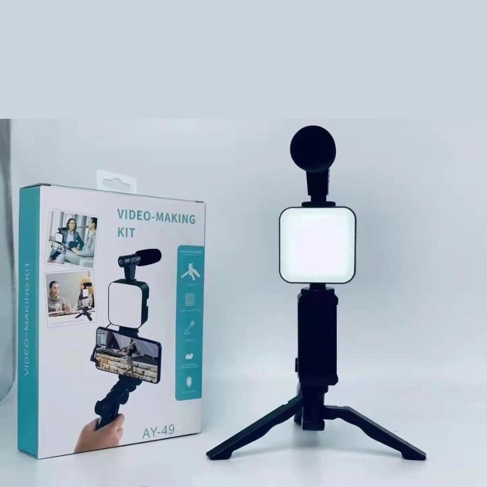 High Quality Vlogging Kit | Mobile & DSLR Accessories | Tripod, Mic & 360° LED Video Recording Setup — main product photo